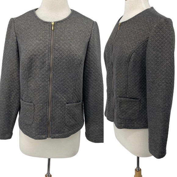 Veste Chico’s Zip Devant Motif City – Taille 1 – Légère Et Packable – Occasion Très Bon état